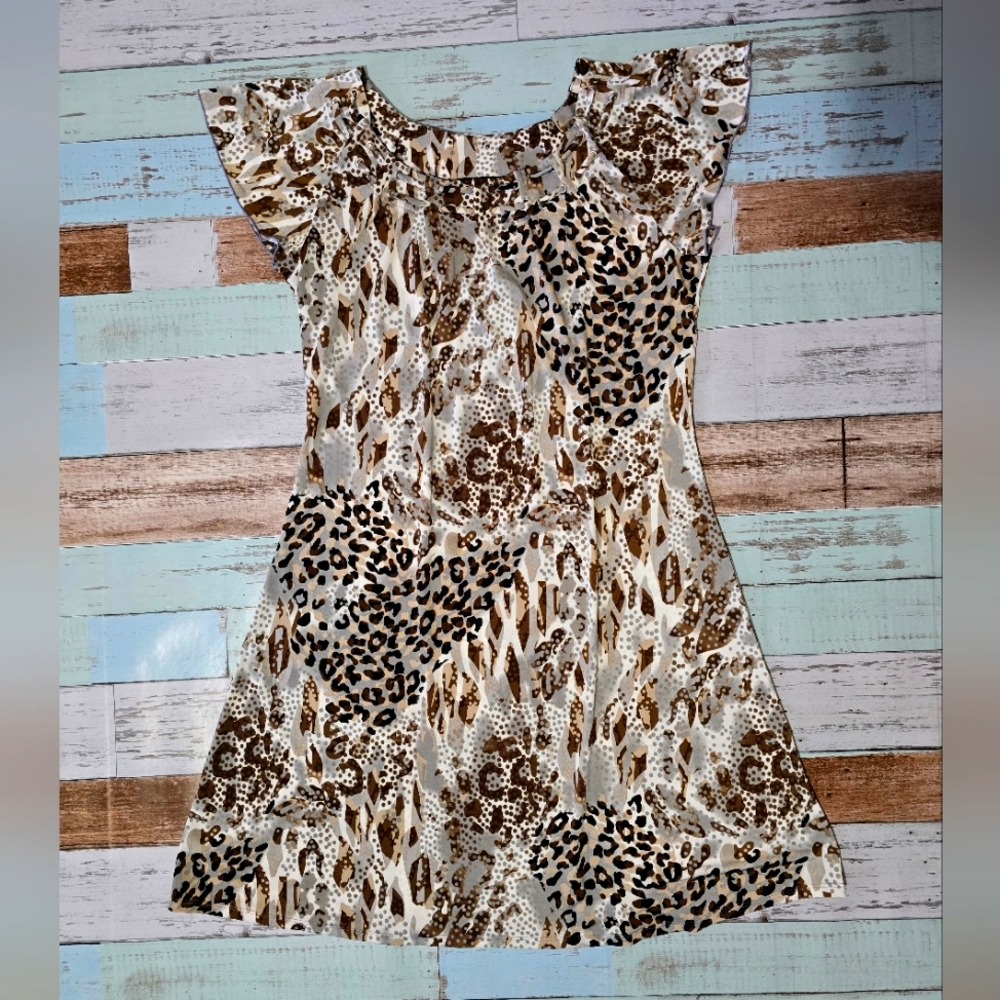 Knee length leopard print dress